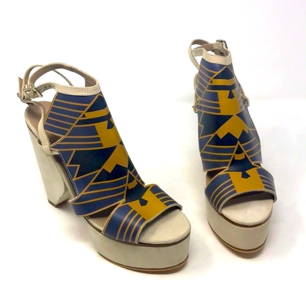 Surface to Air Art Deco Platform Suede Shoes